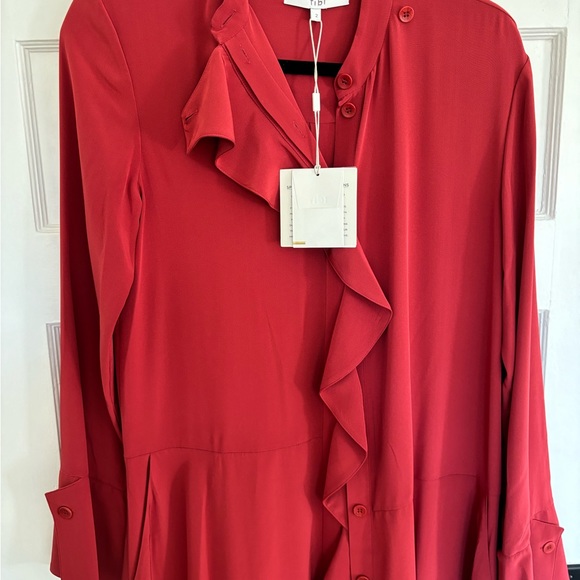 Tibi 4 ply Silk Detached Ruffle Dress - Picture 6 of 6